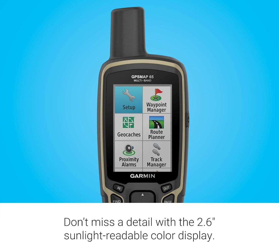 Garmin GPSMAP 65, Button-Operated Handheld with Expanded Satellite Support and Multi-Band Technology, 2.6" Color Display, 010-02451-00