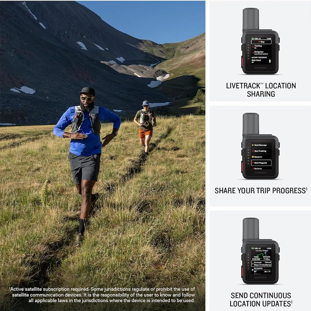 Garmin Inreach Mini 3, Rugged Compact Global Satellite Communicator with Color Touchscreen, Two-Way Texting, Emergency SOS Messaging - Bundle W/Deco Essentials Lanyard, Strap & LED Lantern