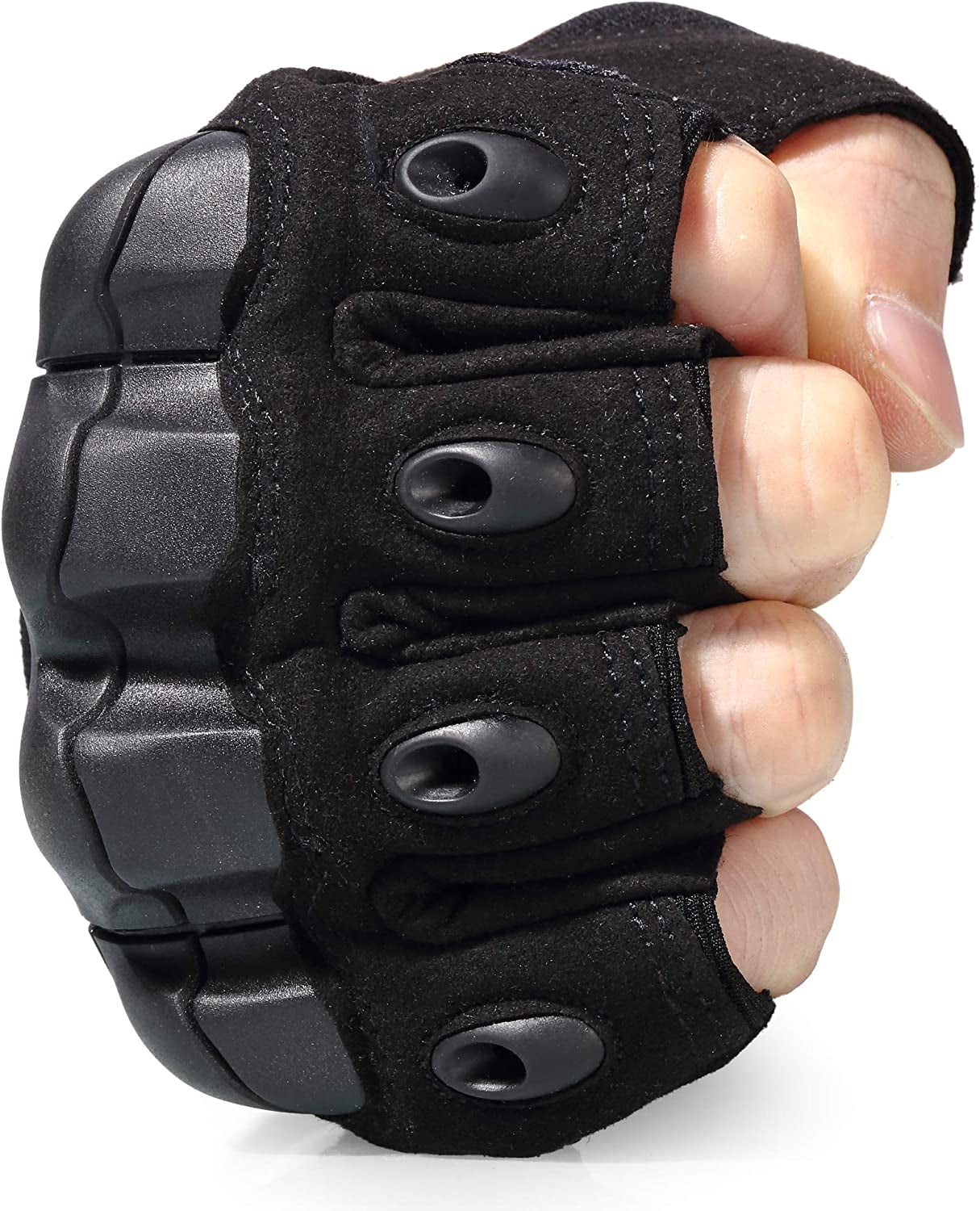 Tactical Fingerless Gloves Men Women, Breathable Anti-Slip | Impact Resistant, Breathable Nylon, Quick-Dry, Anti-Slip, Adjustable Wrist, for Motorcycle Cycling Work Airsoft Paintball