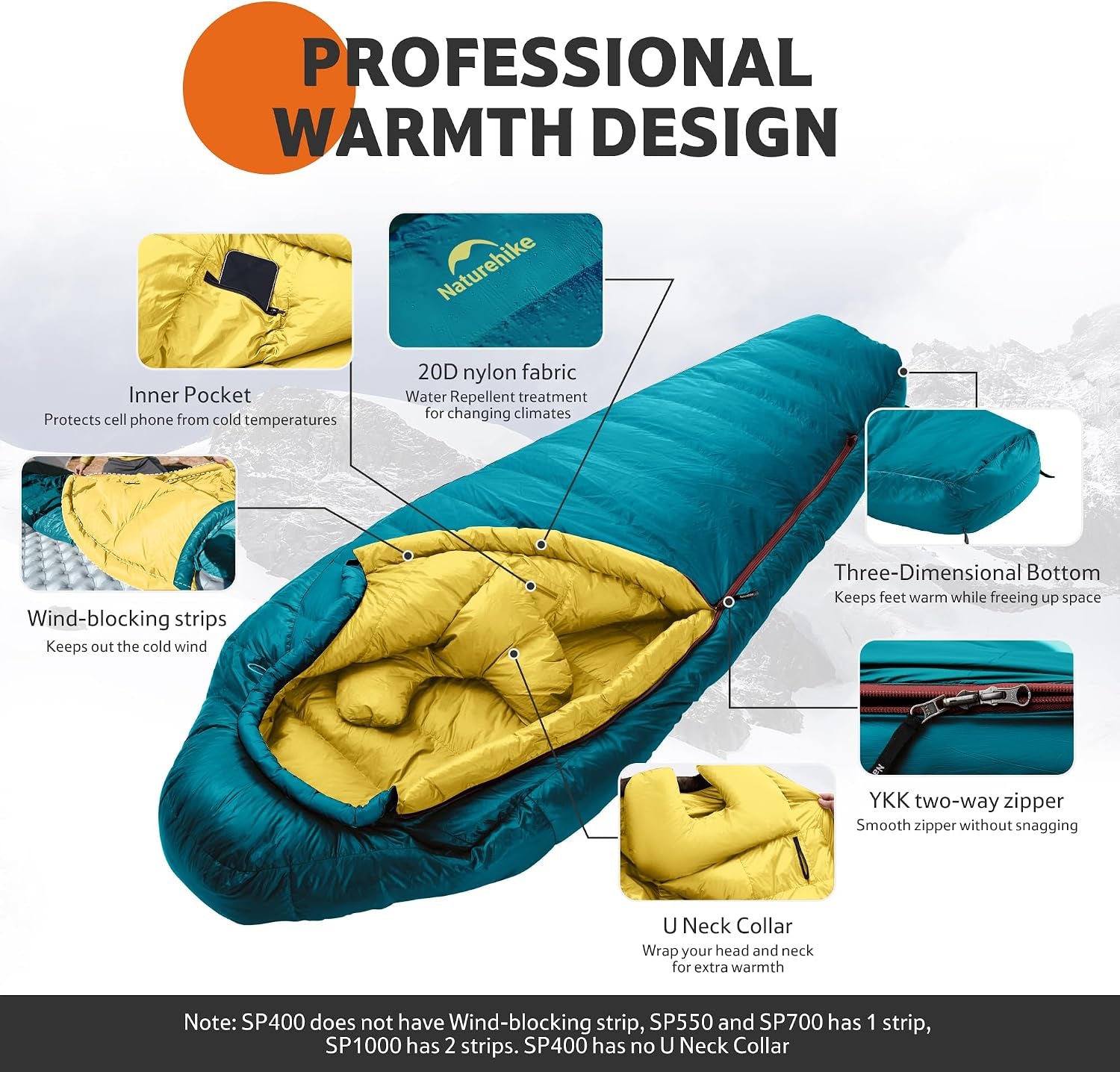 0 Degree RDS down Mummy Sleeping Bag for Adults, 650 Fill Power, Cold Weather Backpacking Sleeping Bag for Camping, Hiking, -1℉ 18℉ 30℉, YKK Zipper