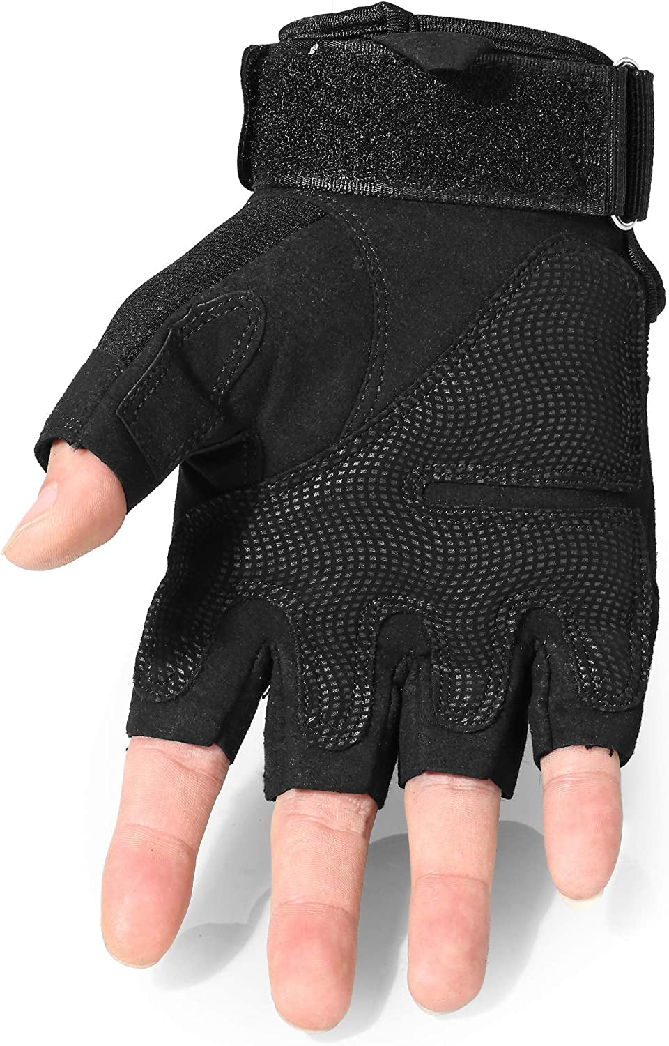 Tactical Fingerless Gloves Men Women, Breathable Anti-Slip | Impact Resistant, Breathable Nylon, Quick-Dry, Anti-Slip, Adjustable Wrist, for Motorcycle Cycling Work Airsoft Paintball