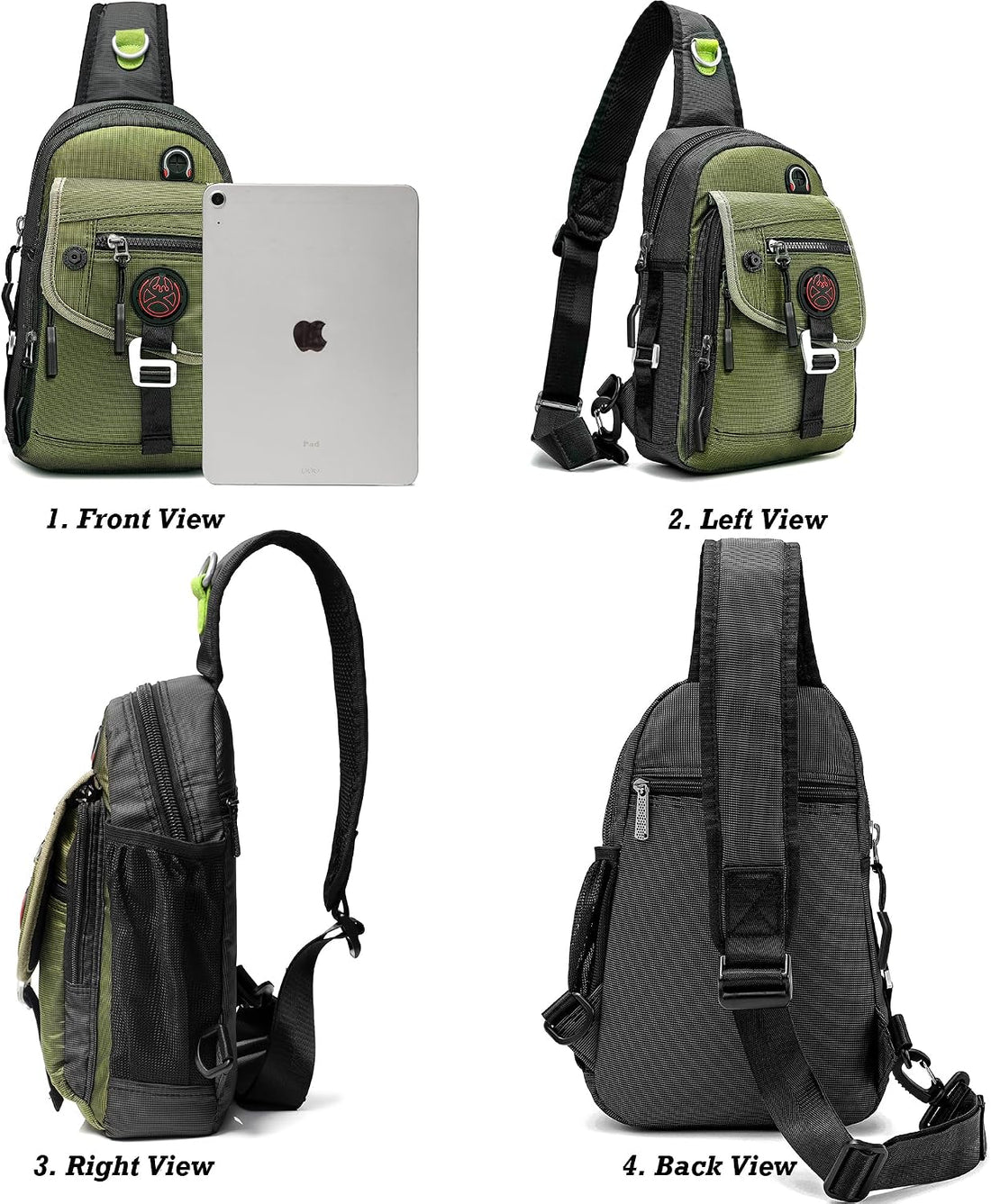 Sling Bag Chest Shoulder Backpack Crossbody Bags for Tablet Laptop Outdoor Hiking Men Women