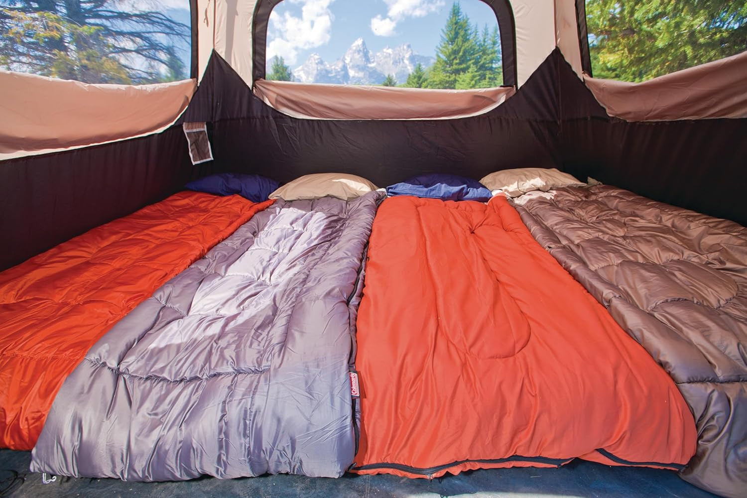 Coleman 4/6/8/10 Person Instant Camping Tent with 1-Minute Setup, Large Family Tent with Pre-Attached Poles, Air Vent, & Carry Bag, Sets up in about 60 Seconds