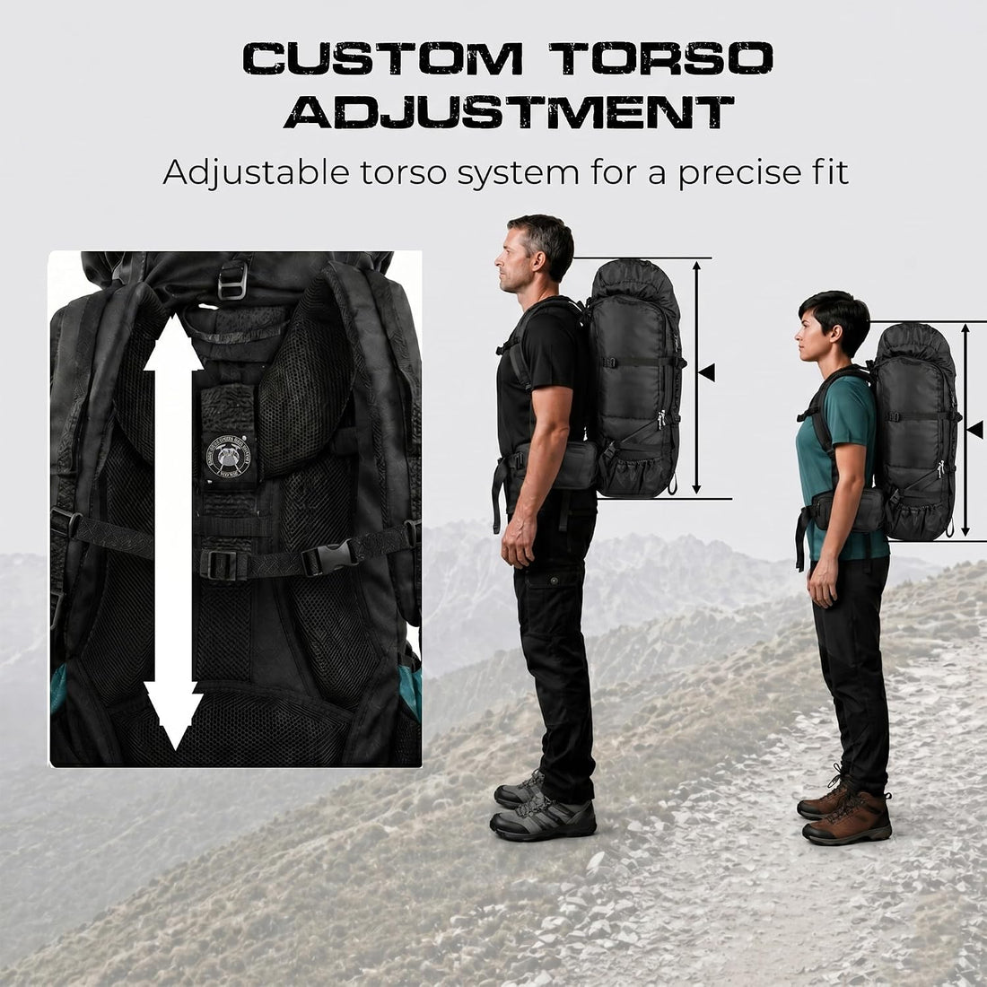 Supersonik 72L Internal Frame Hiking Backpack for Men and Women – Lightweight Waterproof Trekking & Camping Backpack with Rain Cover – Adjustable Back Length, Hydration Bladder Compatible