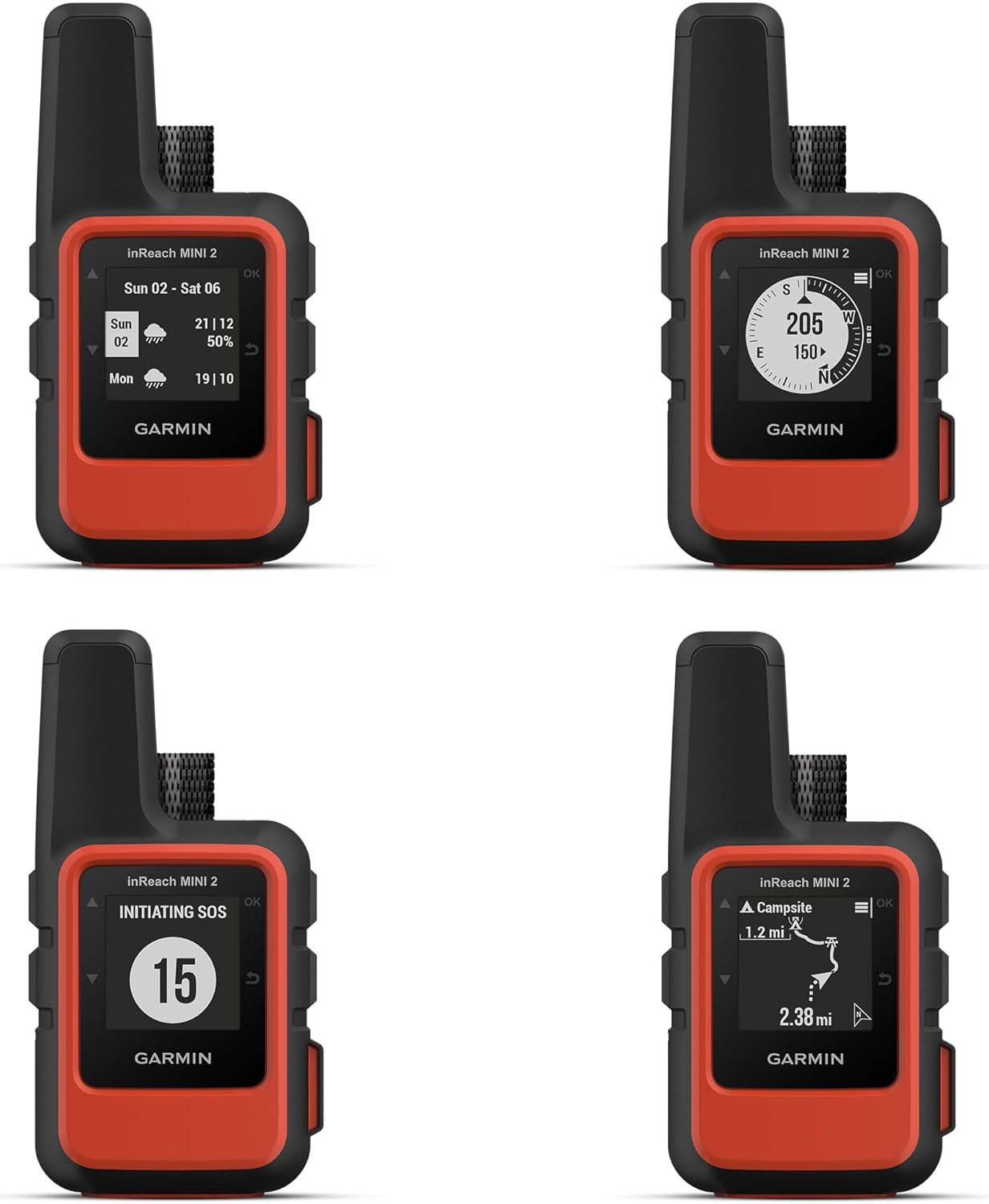 Garmin Inreach Mini 2 Satellite Communicator (Flame Red) Bundle | for Off-Grid Messaging, SOS & Location Sharing | Lightweight Compact Rugged Design | Portable GPS Handheld for Hiking + More
