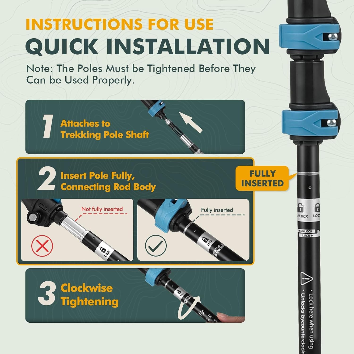 Hiking Poles 9.7Oz 7075 Aluminum Adjustable 2-Pack | Folds 17.3", Adj 31-51", EVA Grip, Flip Lock, Decompression Strap, Lightweight, for Hiking Travel Men Women