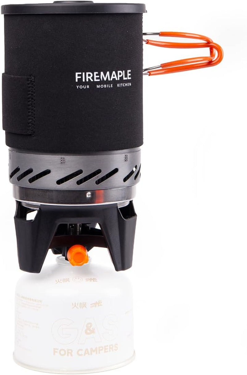 Fixed Star 1 Backpacking and Camping Stove System, Black 18Oz | 30% Faster Boil with HX Base, Piezo Ignition, Compact & Durable, All-In-One Pot, Compatible with Most Canisters, Portable