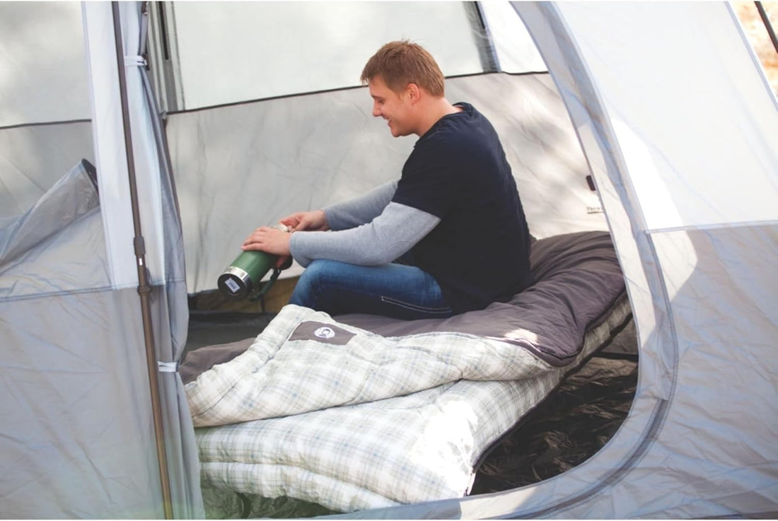 Coleman Heritage Big & Tall 10°F Flannel Sleeping Bag, XL Sleeping Bag Fits Adults up to 6Ft 7In Tall, Machine Washable, Great for Camping, Hunting, Guests, & More