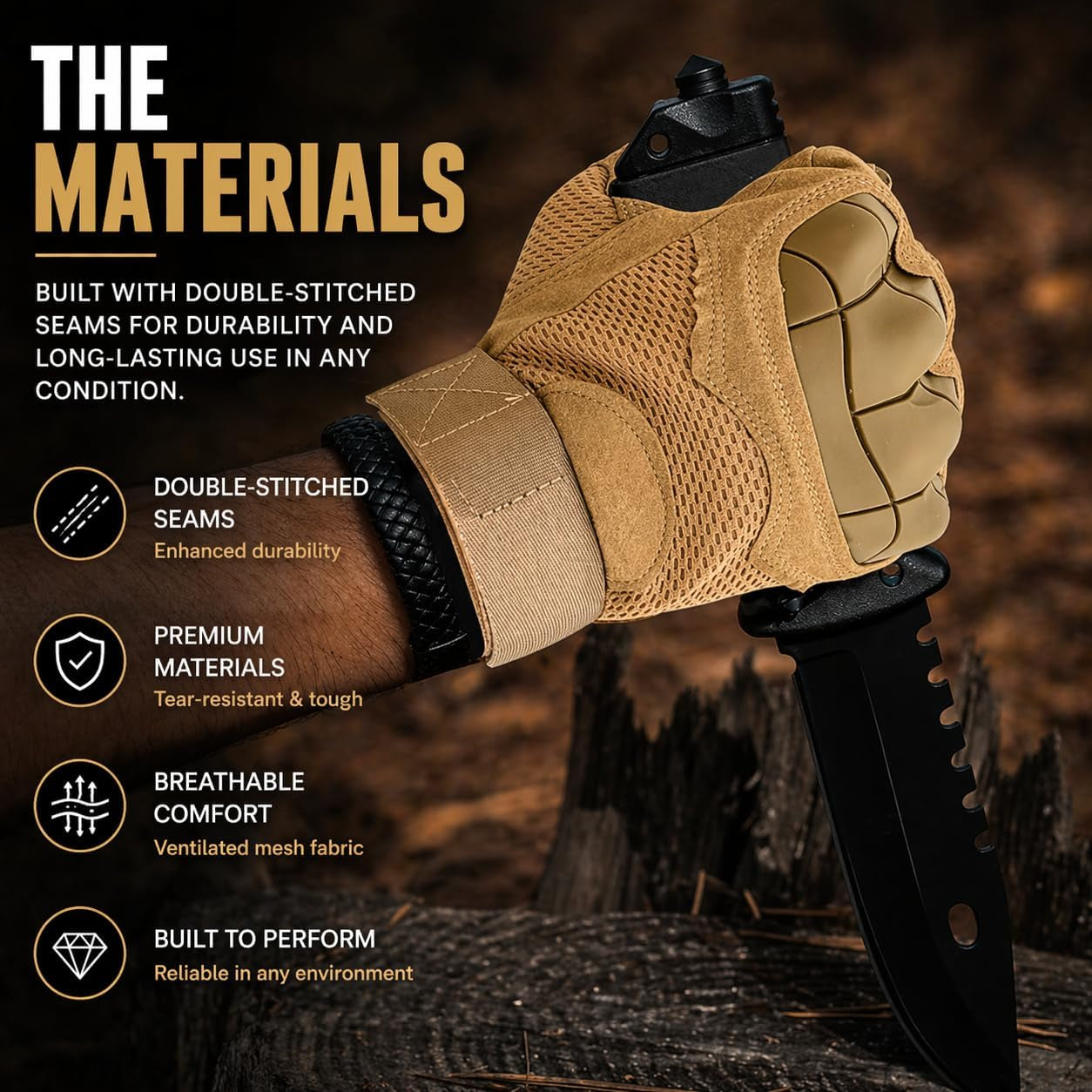 Fingerless Tactical Gloves – Men & Women, Breathable & Impact-Resistant Half-Finger Gloves for Motorcyclists, Airsoft, Cycling & Hunting, and Outdoor Sports, Beige