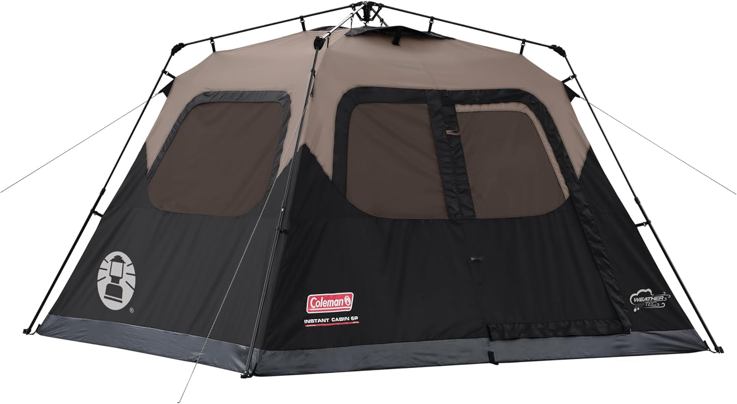 Coleman 4/6/8/10 Person Instant Camping Tent with 1-Minute Setup, Large Family Tent with Pre-Attached Poles, Air Vent, & Carry Bag, Sets up in about 60 Seconds