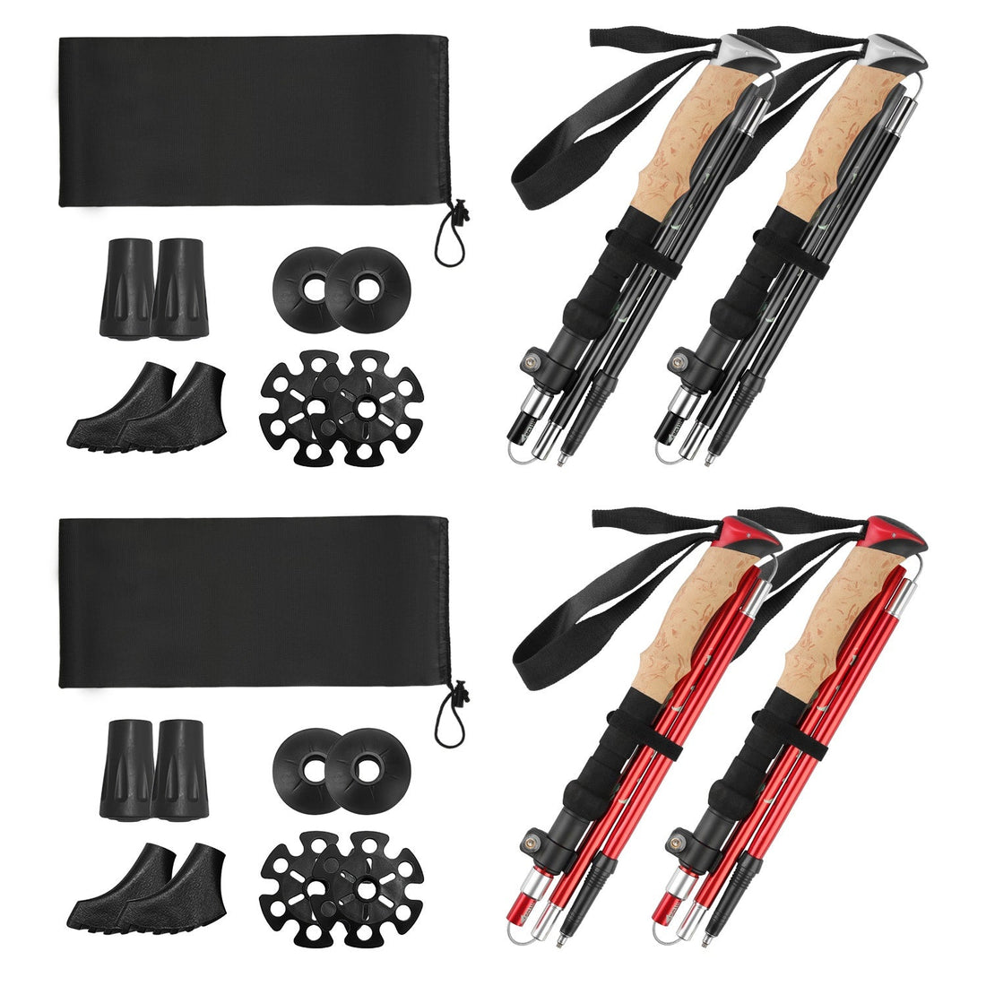 Hiking Trekking Poles with Adjustable Aluminum Shaft