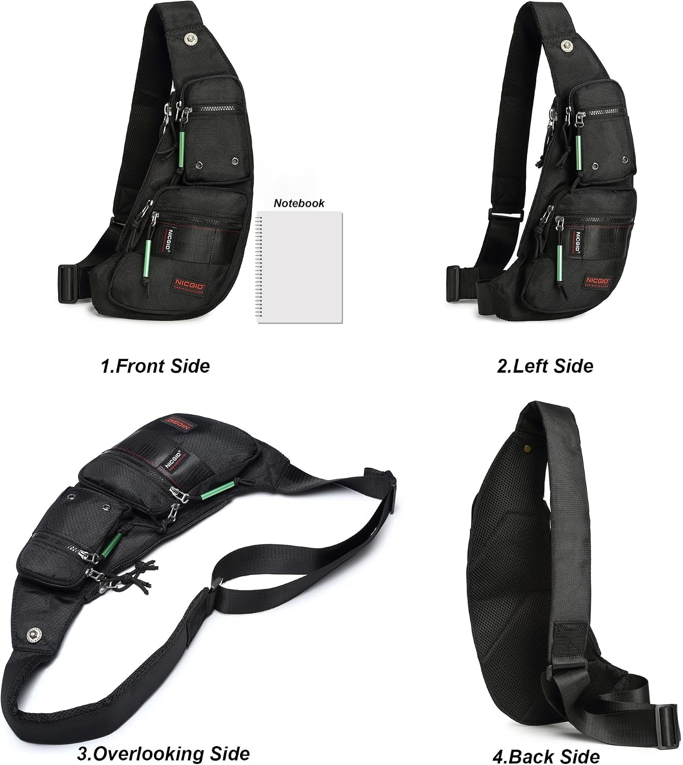 Sling Bag Chest Shoulder Backpack Crossbody Daypack for Men Women | Travel Outdoor Hiking Concealed Carry Fishing Fanny Tool Small Casual