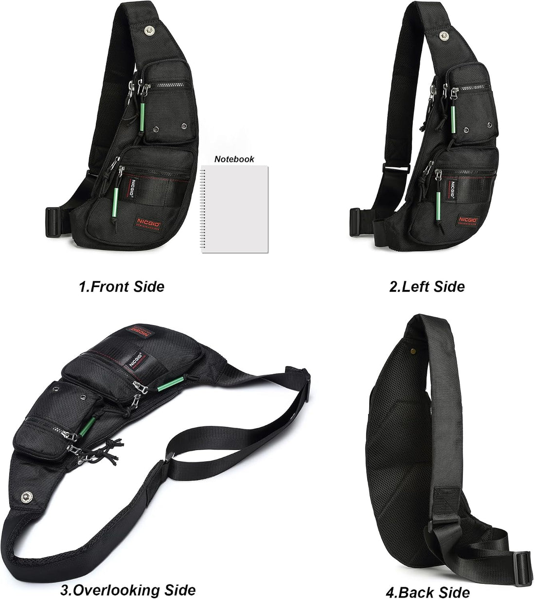 Sling Bag Chest Shoulder Backpack Crossbody Daypack for Men Women | Travel Outdoor Hiking Concealed Carry Fishing Fanny Tool Small Casual