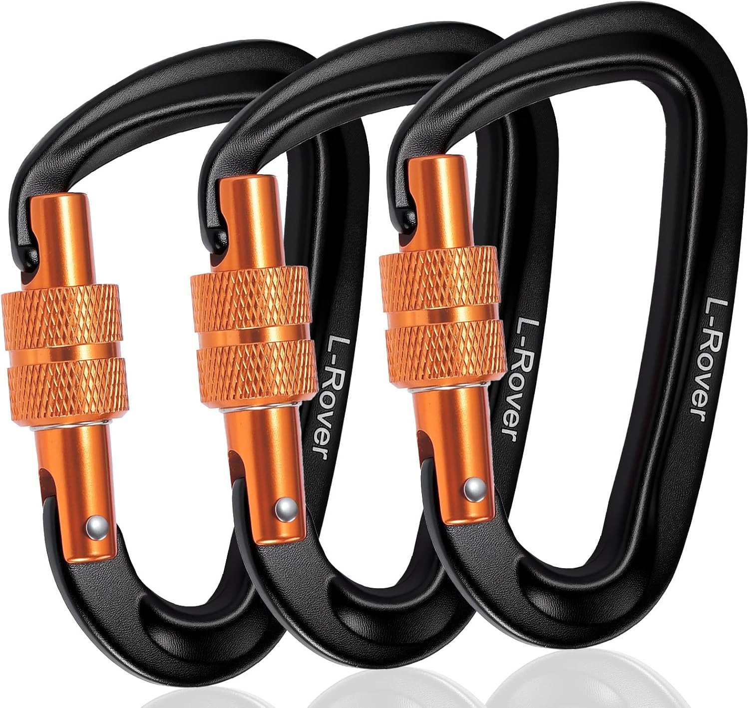 3 Heavy Duty Carabiner Clips 12Kn (2697 Lbs)-Lightweight Locking Carabiners for Securing Pets，Camping, Hiking, Hammock，Outdoor and Gym Etc, Keychains& Utility