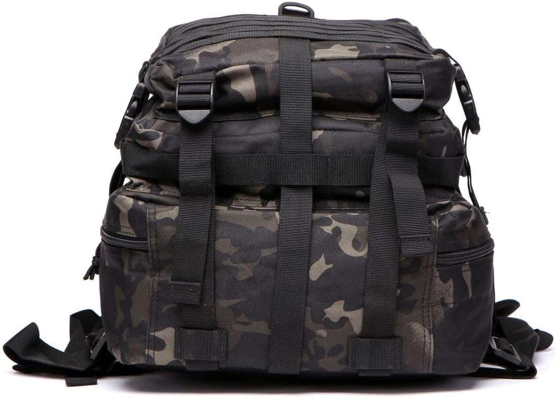 50L Sturdy Nylon Waterproof Fishing Hunting Backpack Outdoor Military Rucksacks Tactical Sports Camping Hiking (Camo Black)