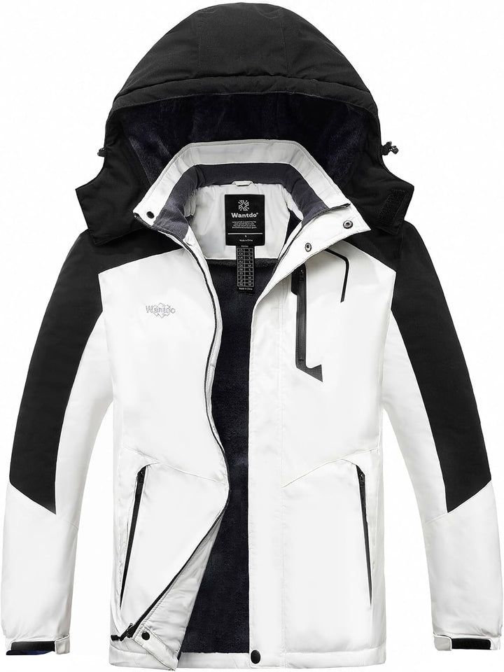 Men'S Softshell Waterproof Polar Fleece Breathable Climbing Ski Coat | Drawcord Adjustable Storm Hood & Detachable Hood for Lightweight Daily Wear