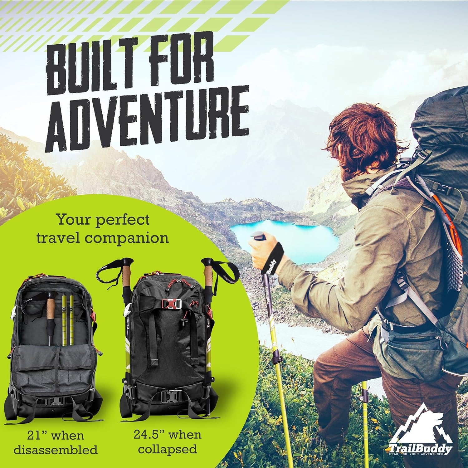 Trekking Poles – Lightweight 7075 Aluminum Hiking Poles for Women, Men & Seniors – Collapsible Walking Sticks for Travel, Trails & Balance