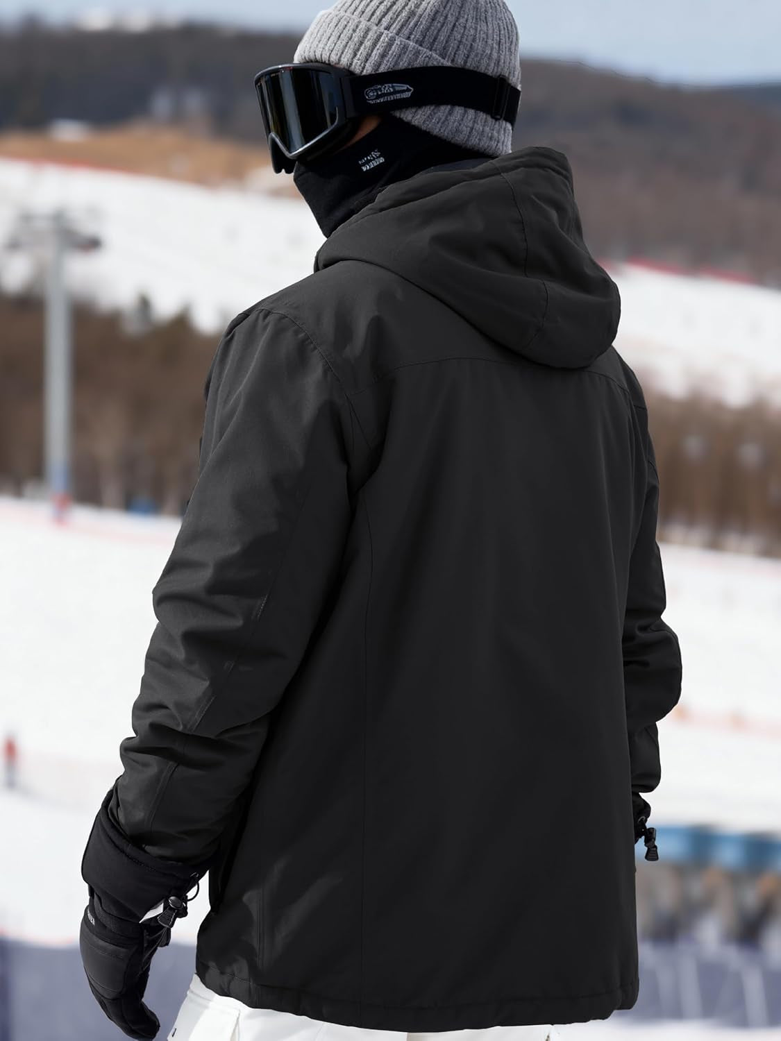 Men'S Waterproof Ski Snow Jacket Fleece Lined Warm Winter Rain Jacket with Hood Fully Taped Seams