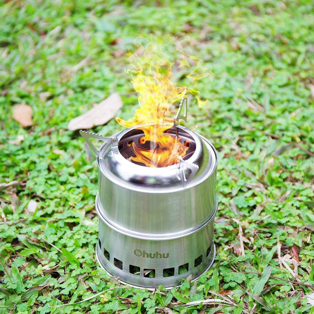Camping Stove,  Camp Stove Wood Burning Stove Stainless Steel Stoves Mini Portable Stove for Camping Picnic BBQ Backpacking Hiking Survival Emergency Cooking Outdoor with Grill Grid Carry Bag | Hlein Stove Wood Burning Stove Stainless Steel with Carry Bag for BBQ Picnic Hiking Travel Survival Equipment