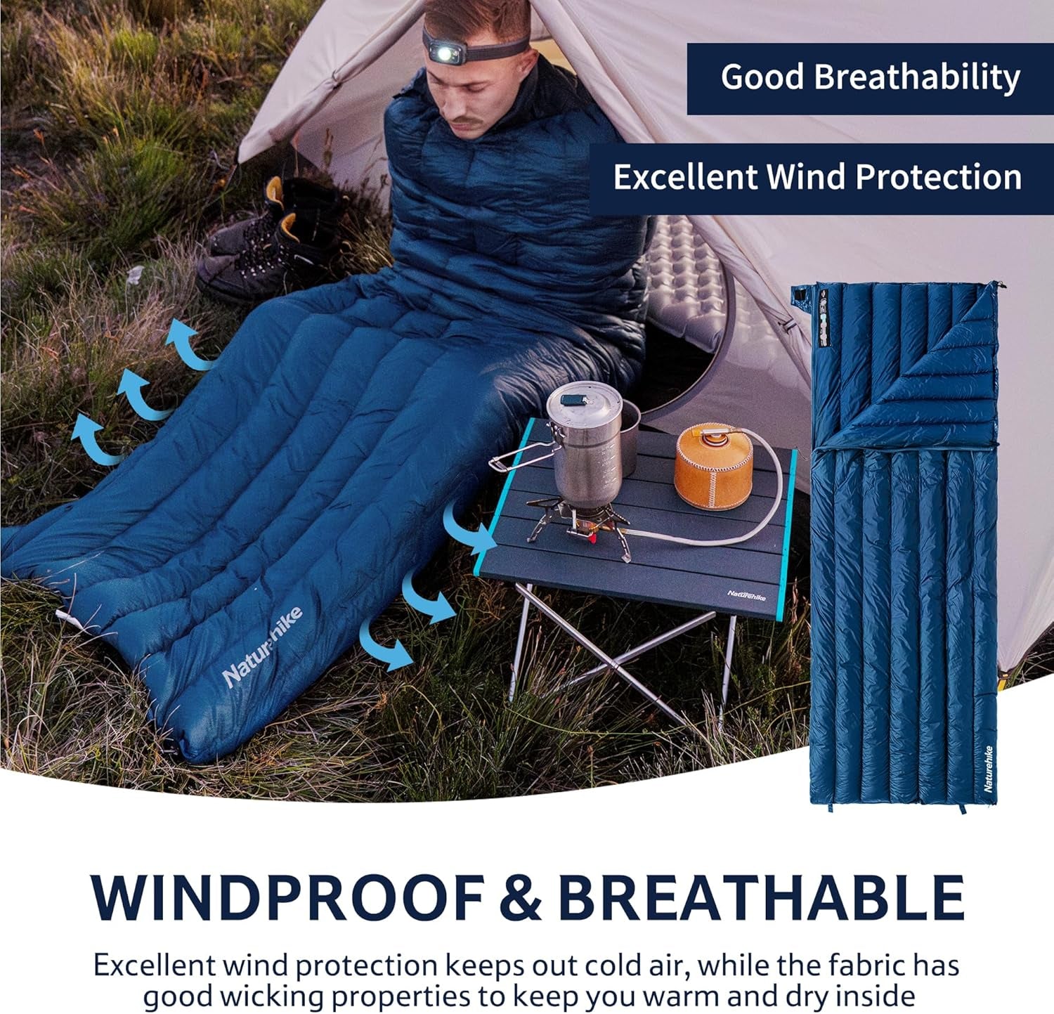 Ultralight Backpacking RDS down Sleeping Bag for Adults, 650 Fill Power Sleeping Bag for 42/52℉, 20Oz Compact Lightweight Sleeping Bags for Hiking Camping 3 Seasons