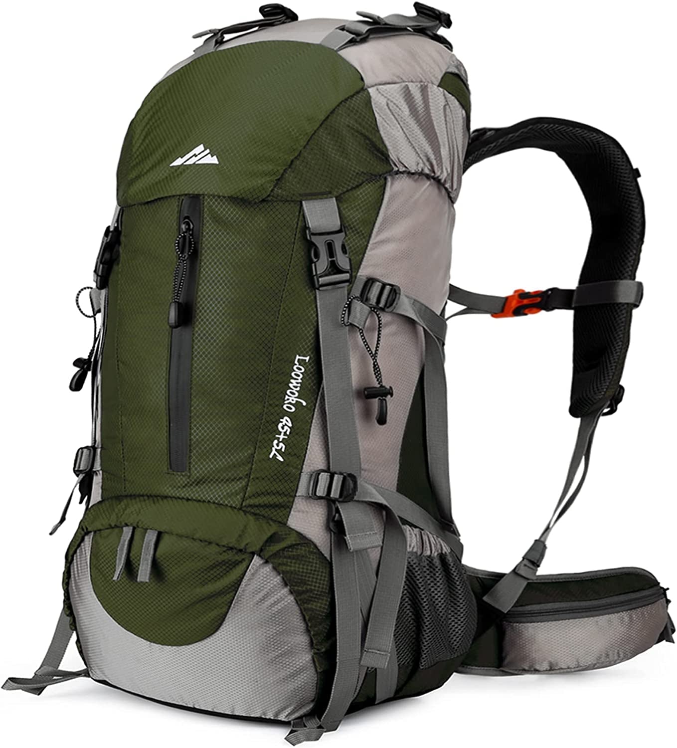 50L Hiking Backpack with Rain Cover for Both Men & Women | Lightweight at Just 2.8 Lbs, External Extension with Compression Straps for Backpacking, Hiking, Camping, Trekking