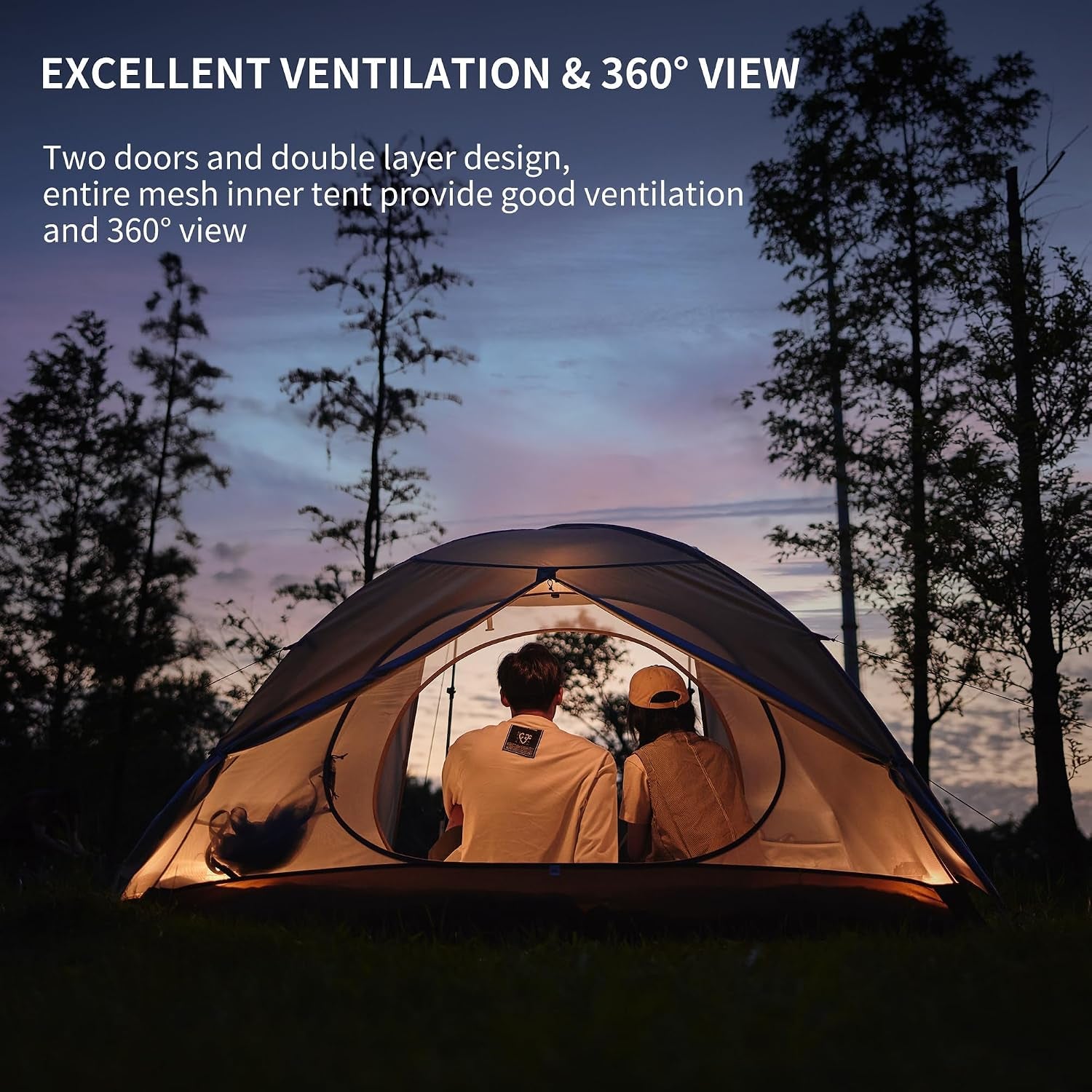 Cloud River 2 Person 3 Person Backpacking Tent, Waterproof 2 Person 3 Person Tents for Camping, Double Layer Camping Tent