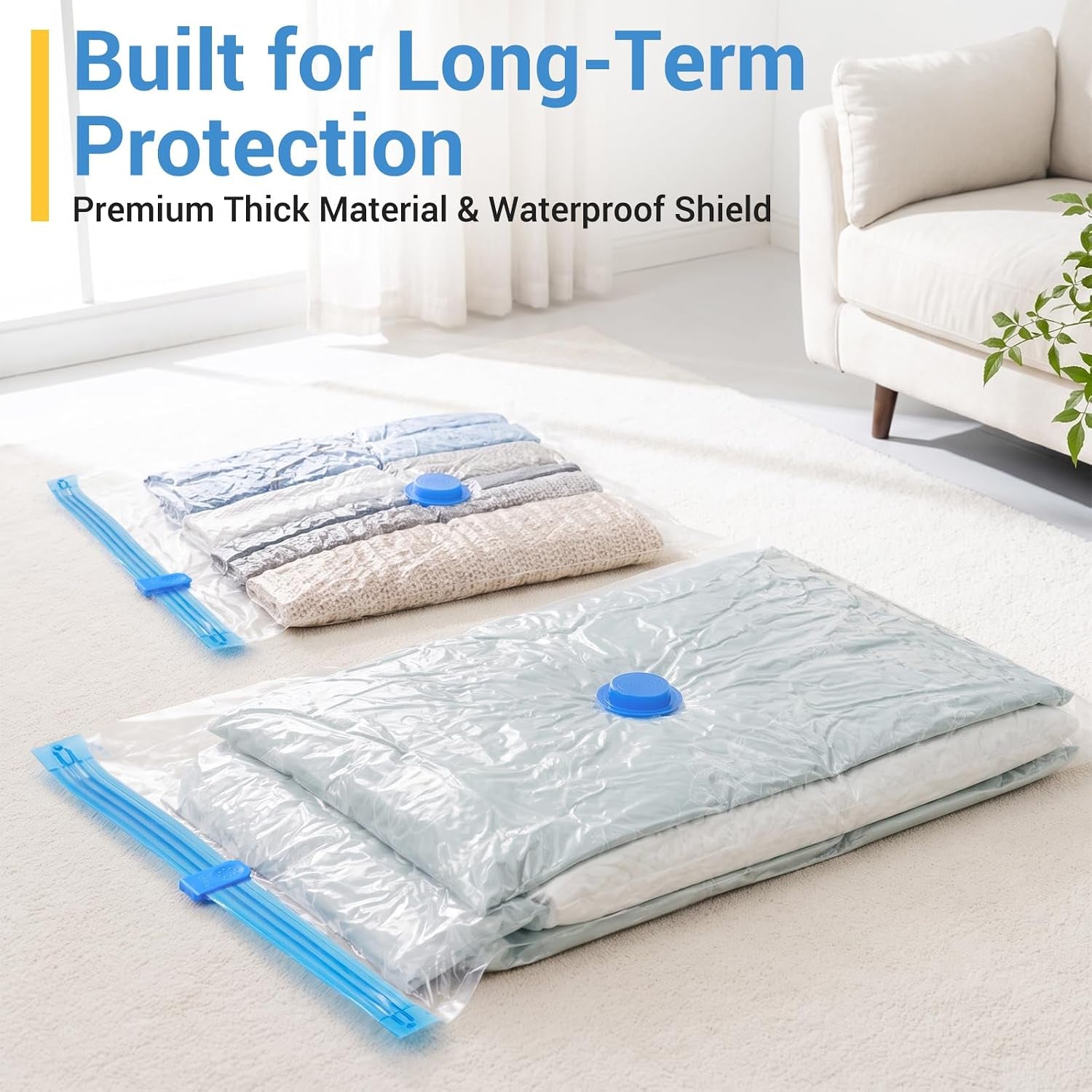 80% Space Saver Vacuum Storage Bags with Hand Pump, 20 Combo | Plastic Packaging Bags, Vacuum Seal Bags for Clothing, Travel Lugggage, Blankets, Comforters