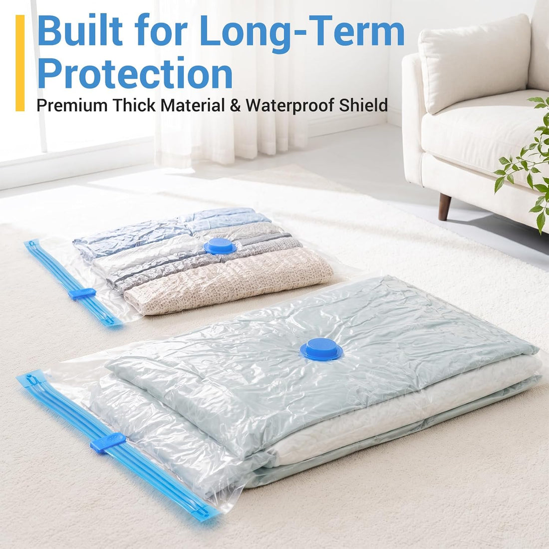 80% Space Saver Vacuum Storage Bags with Hand Pump, 20 Combo | Plastic Packaging Bags, Vacuum Seal Bags for Clothing, Travel Lugggage, Blankets, Comforters