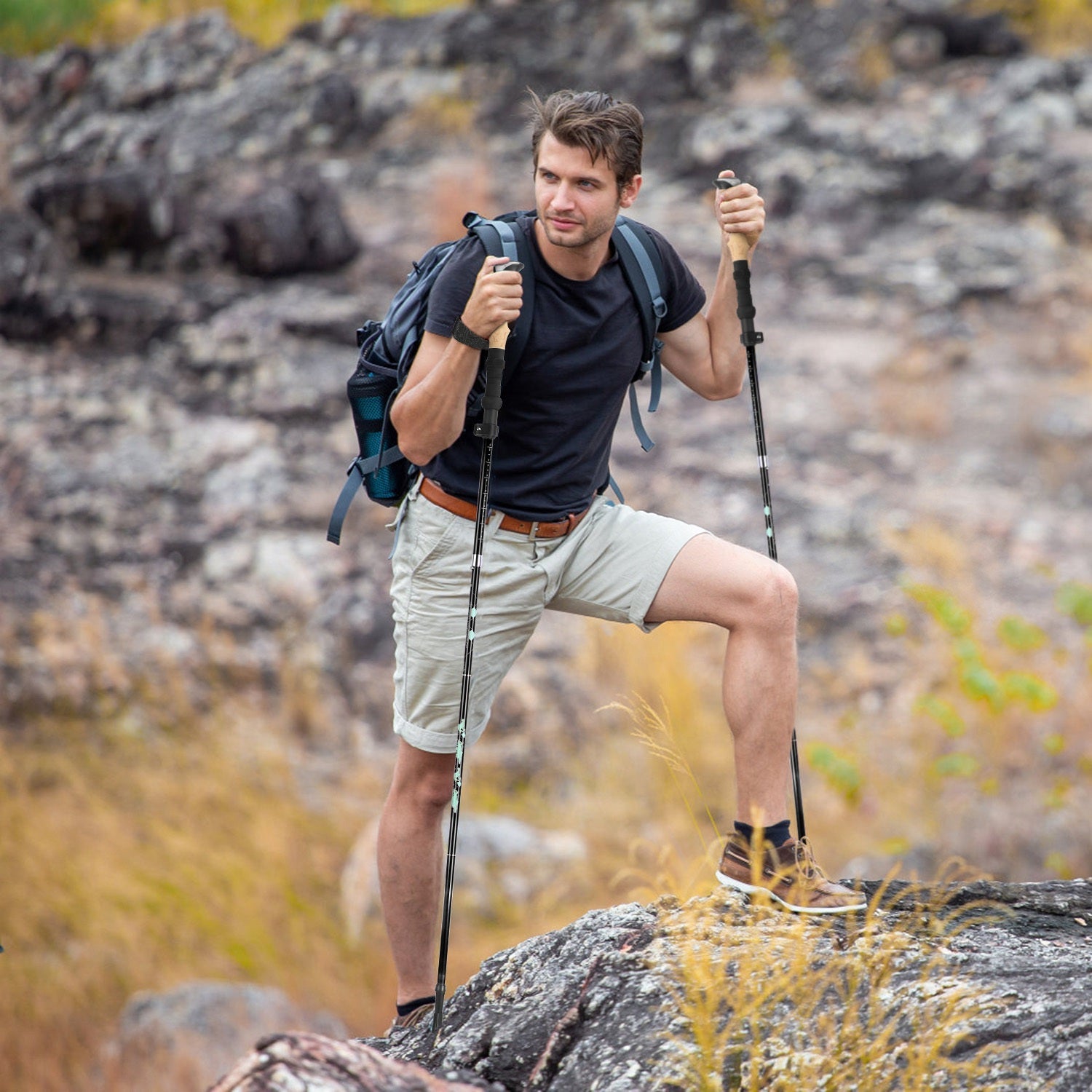 Hiking Trekking Poles with Adjustable Aluminum Shaft