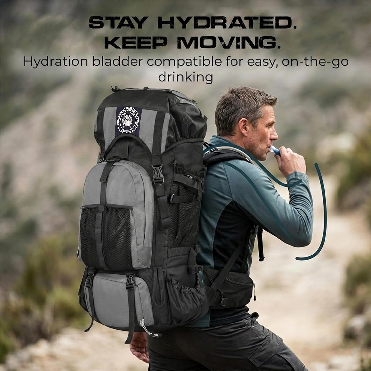 Expedition 58L Internal Frame Hiking Backpack for Men and Women – Lightweight Waterproof Trekking & Camping Backpack with Rain Cover – Adjustable Back Length, Hydration Bladder Compatible