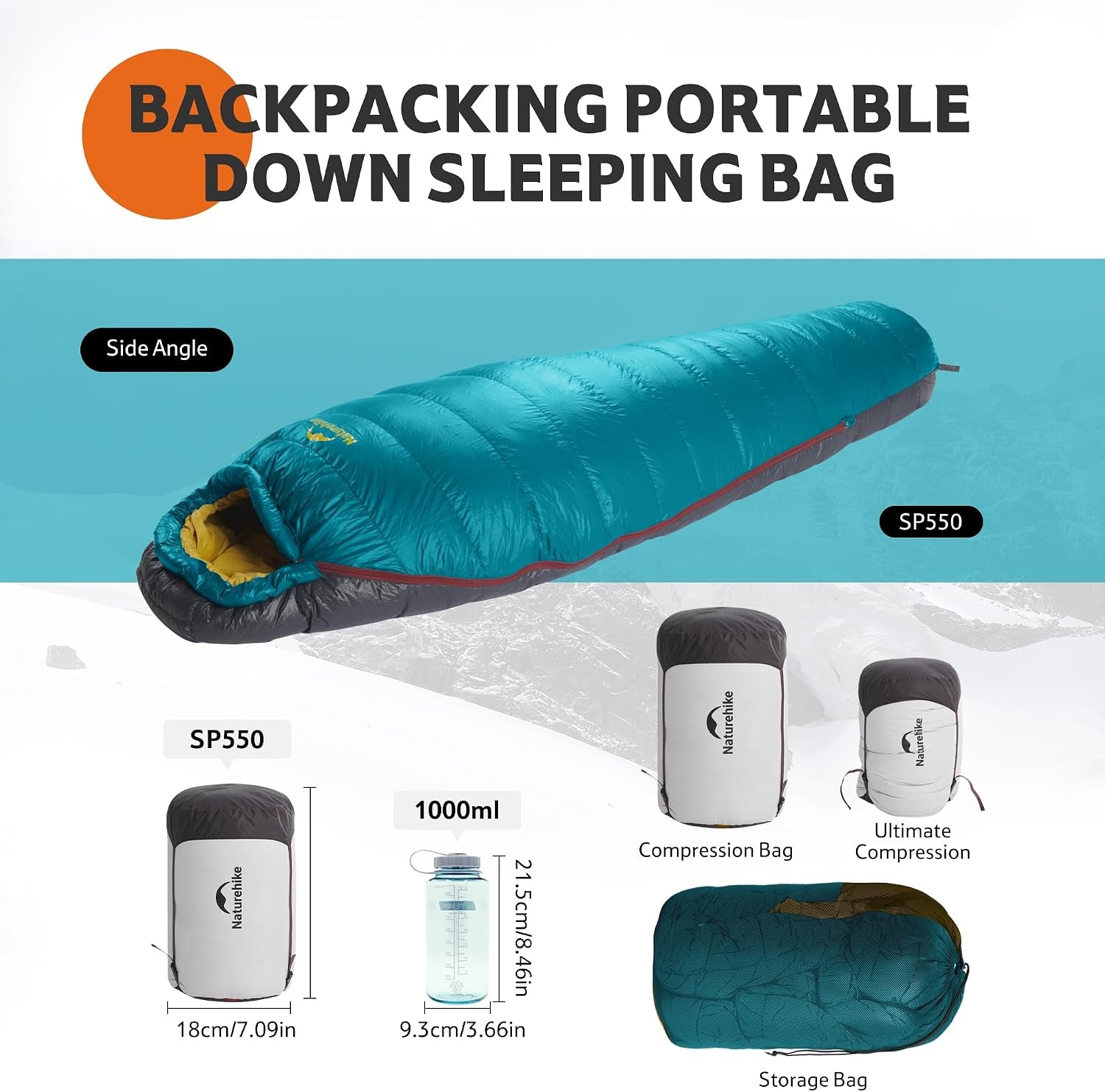 0 Degree RDS down Mummy Sleeping Bag for Adults, 650 Fill Power, Cold Weather Backpacking Sleeping Bag for Camping, Hiking, -1℉ 18℉ 30℉, YKK Zipper