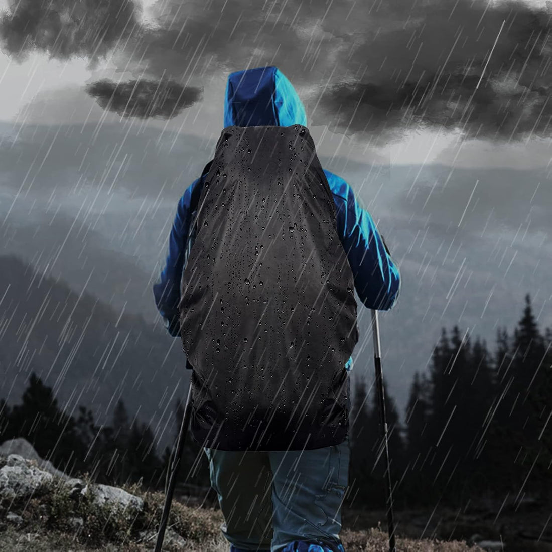 90L Hiking Backpack, Waterproof Camping Bag with Rain Cover, Lightweight Backpacking Back Pack