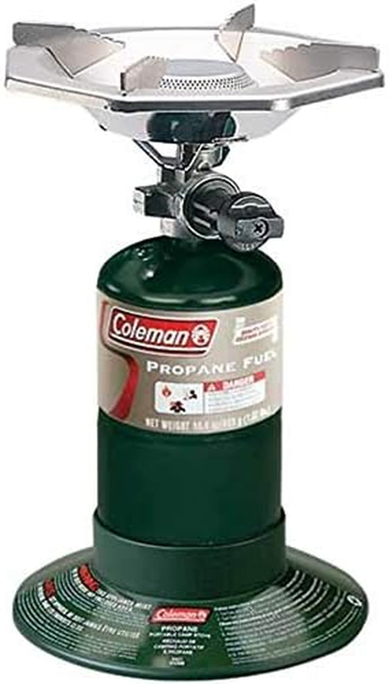 Coleman Bottletop Propane Stove with Adjustable Burner, Portable Camping/Backpacking Cooker with 7650 Btus of Power for Camping, Tailgating, Grilling, & More