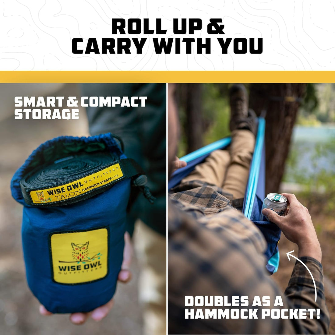Camping Hammock – up to 500Lbs Portable Hammock with Tree Straps - Travel, Backpacking, Hiking, Outdoors Camping Gear - Single or Double