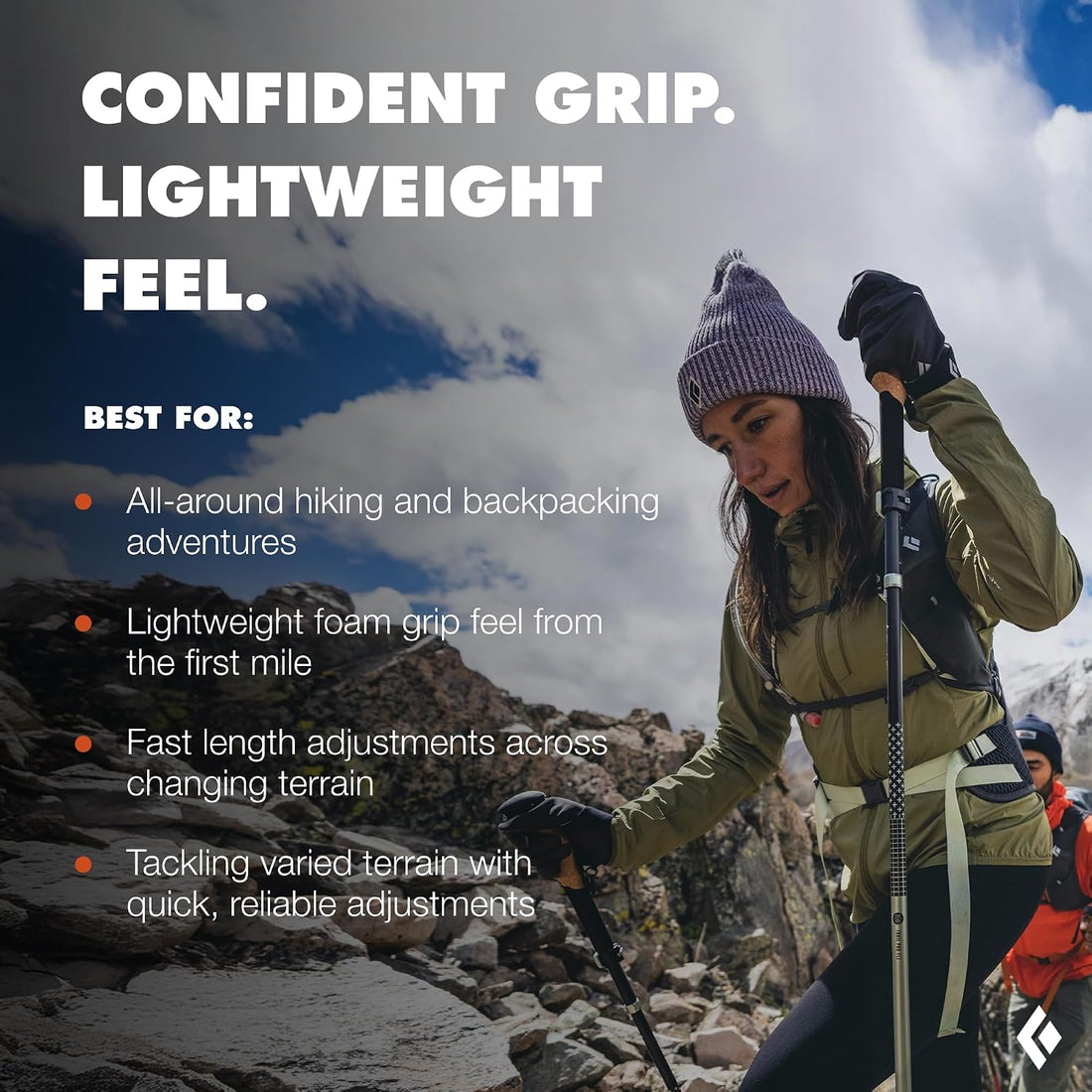 Trail Trekking Poles (Pair), Lightweight, Aluminum, Hiking