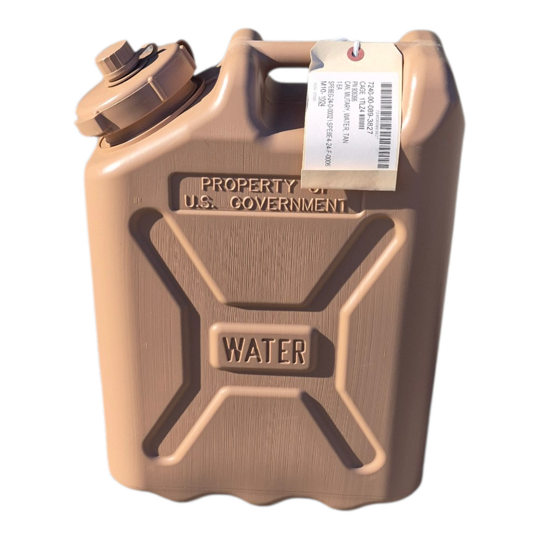 USGI 5 Gallon Water Jug Tan, military water can/jug plastic
